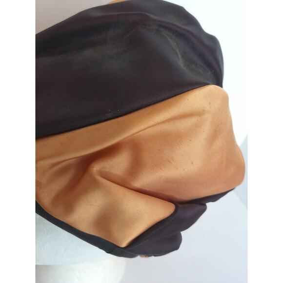 Vintage Satin Swirl Mod Turban Style Hat Cap Rhinestone Detail - Picture 4 of 15